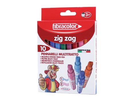 Marcador Fibracolor Zigzag C/10 FIBRCOLOR