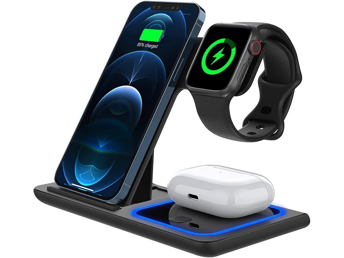 Carregador Sem Dock Carregamento Rápido Certificação para iPhone 13 YIZHOOD Magnética Preto