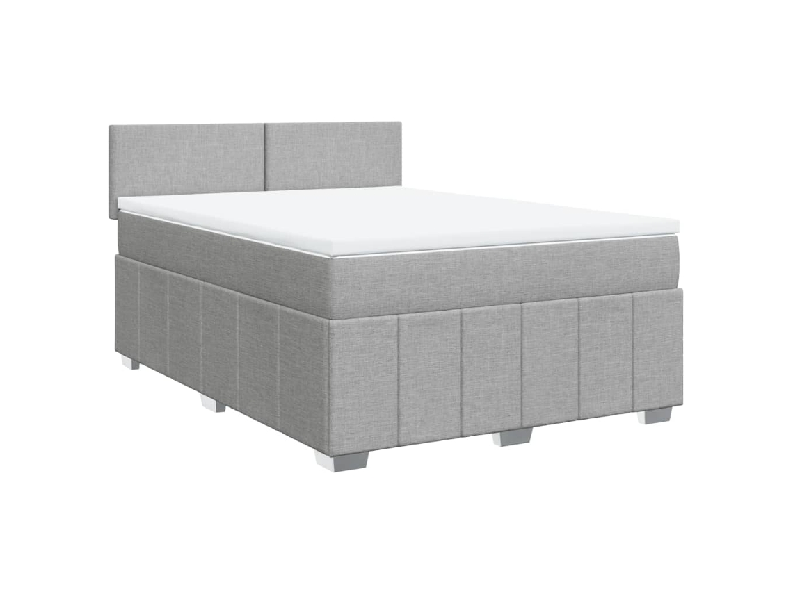 Box Spring Bed, Box Spring Beds Vidaxl Cinzeto Tecido (140  X  190  Cm)