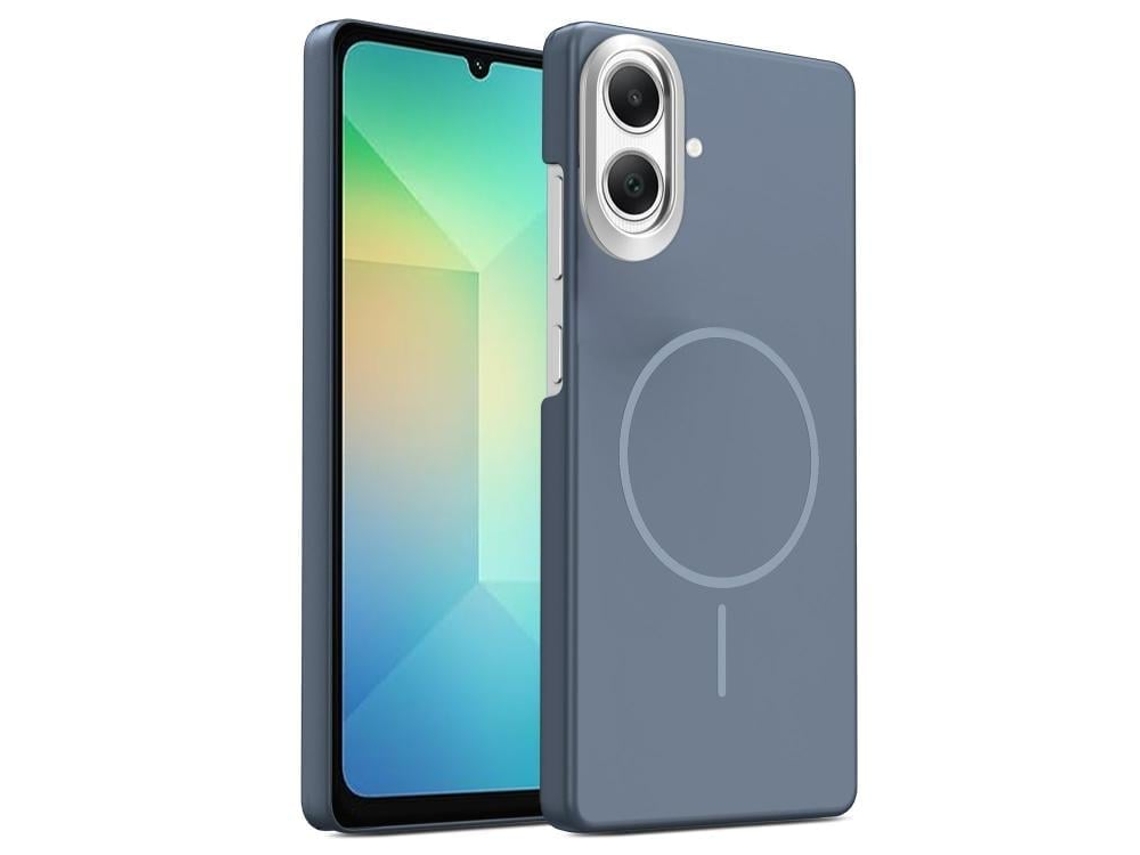 Capa Para Samsung Galaxy A06 4g Fina Circular Magsafe À Prova De Choque Dourada Em Policarbonato Cinza Carbono