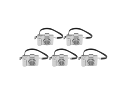 5 Peças De Câmeras Digitais Miniaturas Retrô Para Acessórios Decorativos De Casa De Bonecas, Plásticas Com Bateria Integrada, Prata