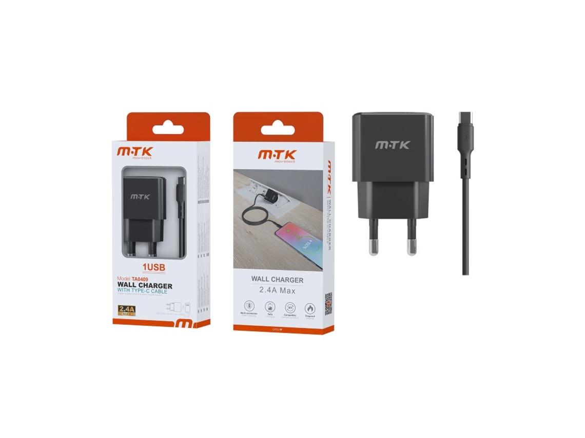 Carregador Luxury Ayme Puerto Usb Mtk Rede Preto