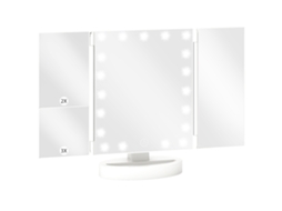 Espelho de Maquilhagem com Led com Aumento 1x 2x e 3x Rotação 180° com 21 Lâmpadas 28x12x18 Cm Branco VOLTEDGE | VOLTEDGE