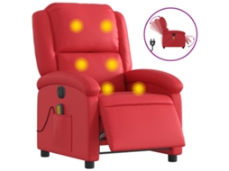 Electric Massage Recliner Chair, Electric Massage Recliner Chairs Vidaxl Vermelho Couro Artificial