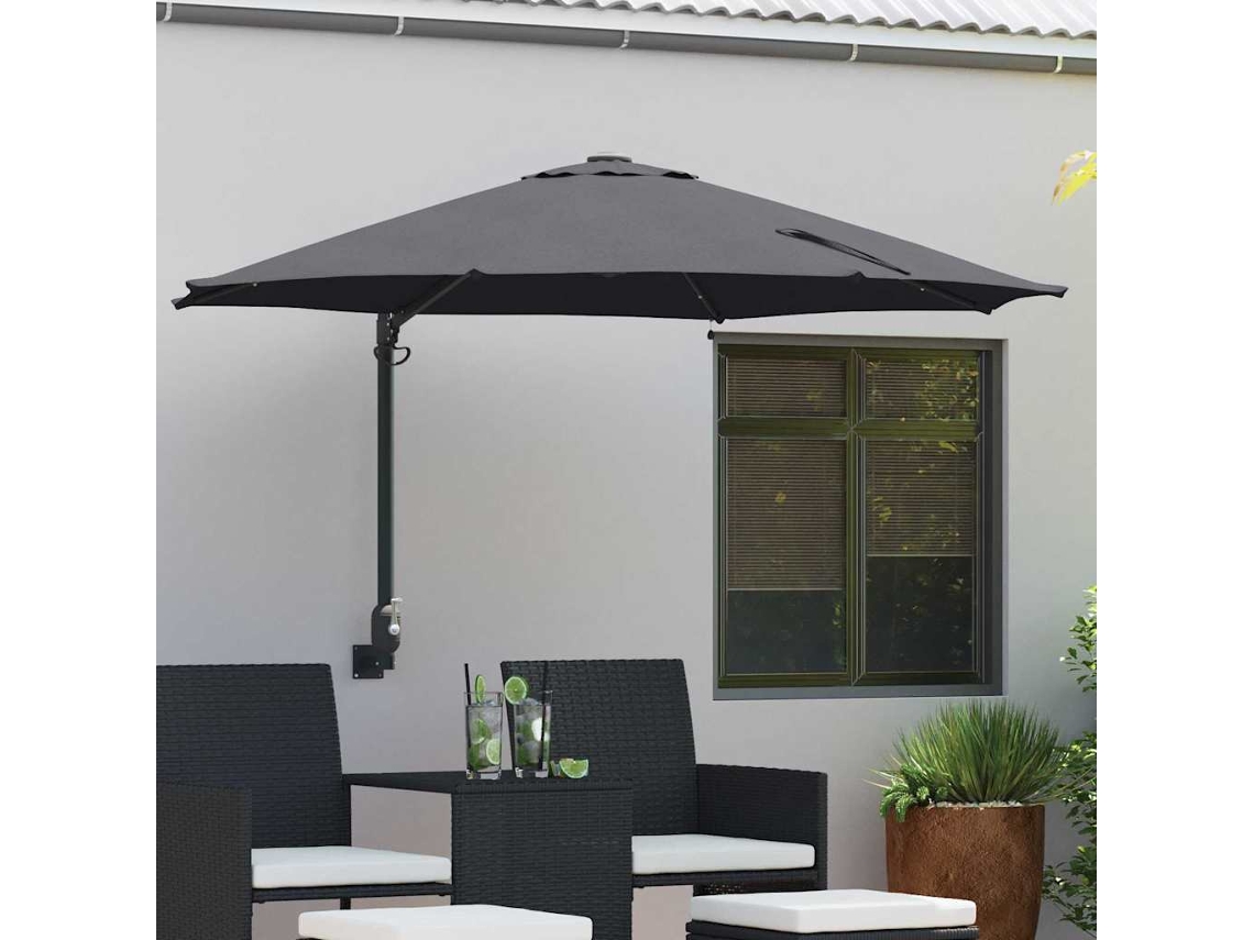 Vidaxl Guarda-sol De Jardim Manual Antracite 248 X 248 X 148 Cm