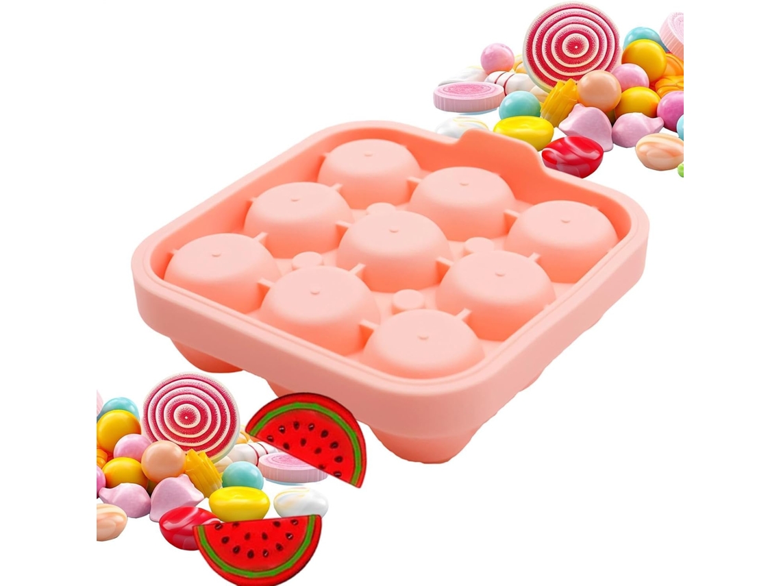 Forma De Gelo Rosa Com 9 Cavidades, Própria Para Alimentos.