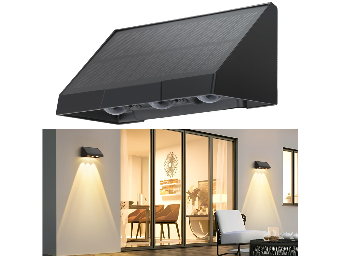 Lâmpadas Solares Nettlife Para Exterior Luminária De Parede Solar Para Exterior, Led 3000k, Branco Quente, 2 Modos, Luminária De Parede Solar