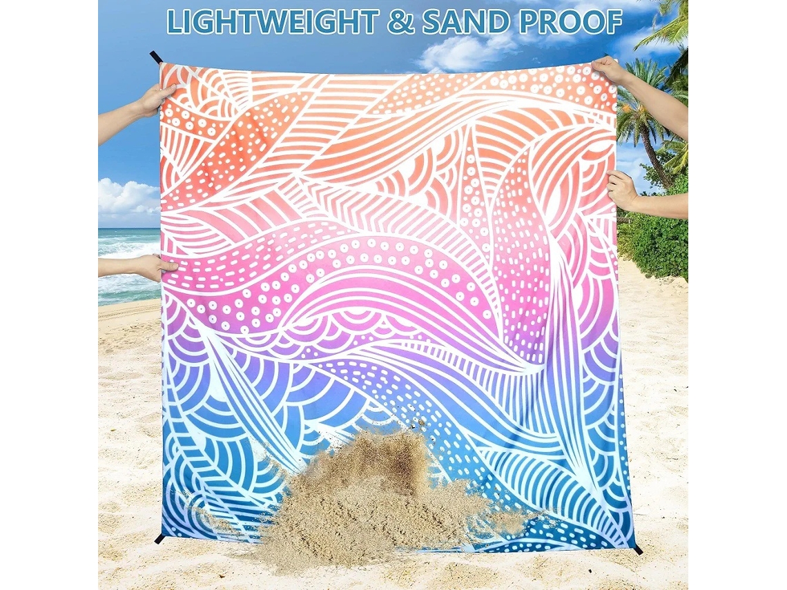 Tapete De Praia Grande Impermeável Antiareia 180*220cm,para Praia,campismo E Férias Ondas Hexinyigjly