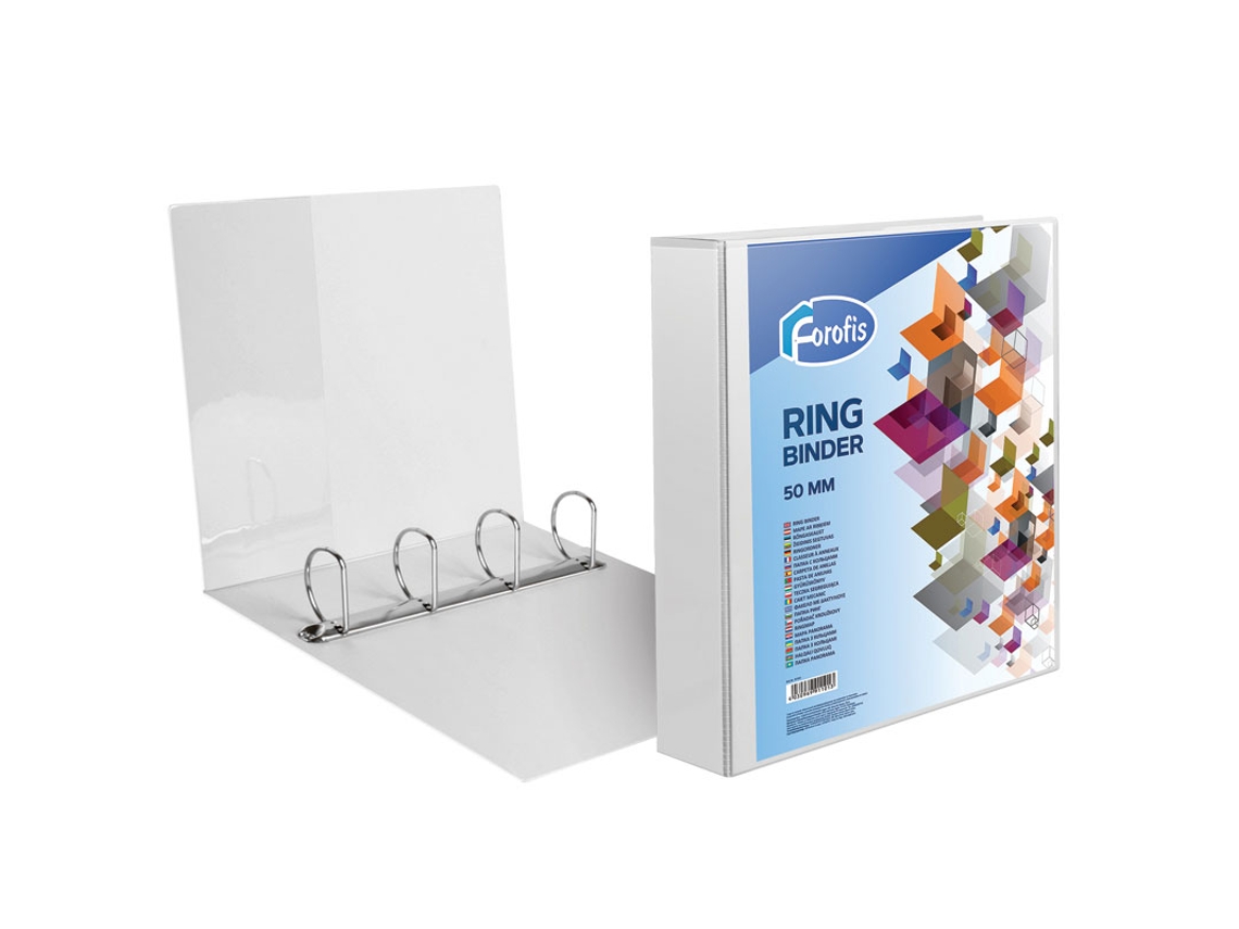 Pasta de Arquivo Personalizavel FOROFIS A4 L/70 4 Argolas Branco Pp 91101