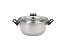 Caçarola Com Tampa De Vidro Quid Habitat Aço Inoxidável 24 Cm
