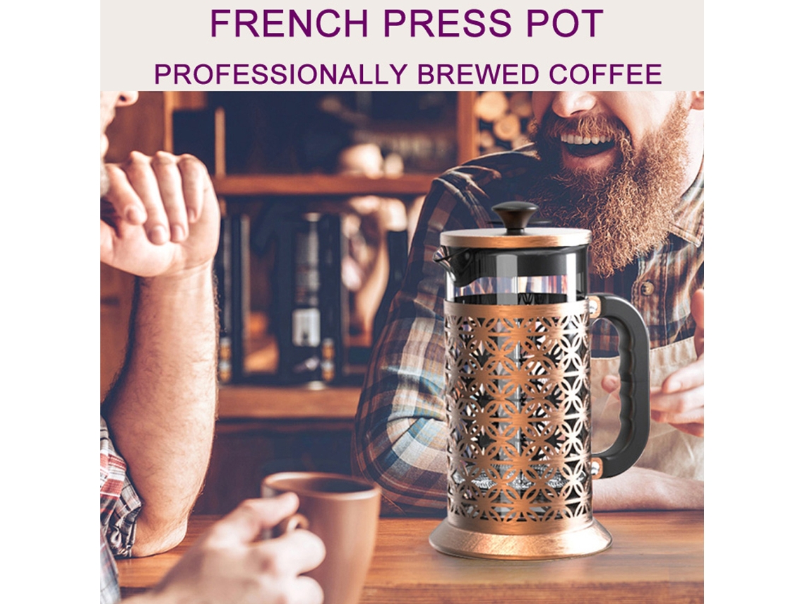 1000ml Prensa Francesa de Café e Chá Manual Filtro em Vidro Borossilicato para Casa S/MARCA