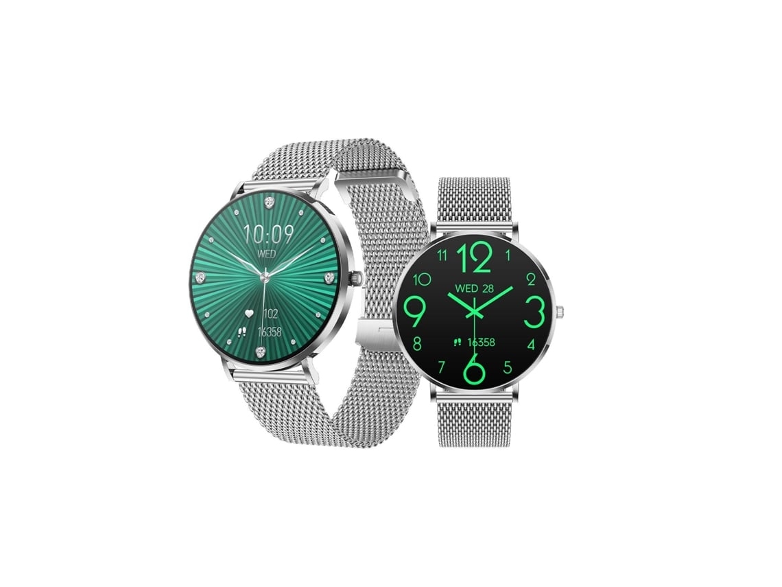 NISSGU T8Pro Smartwatch 1.32 Amoled Ultrafino de Aço Chamada Bluetooth e Monitor de Saúde Prata