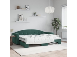 Sofá Cama De Solteiro Gavetão Lovely Home Madeira Veludo Verde (80x200)