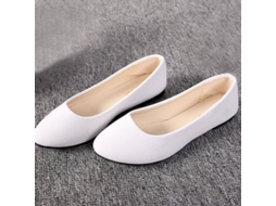 Sapatos femininos Rebe, rasos, em cores suaves de verão, confortáveis e plus size, modelo mocassim Fxb Wsh2214 Quarenta E Um Branco