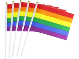 Bandeira Orgulho Gay 50pcs 14x21cm Bandeiras Arco Íris Para Celebração Desfile Festa Carnaval Decoração
