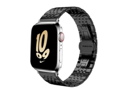 Bracelete para Apple Watch 42/41/40/38mm Aço Inoxidável Sólido com 7 Esferas Preto XIAOMOYU