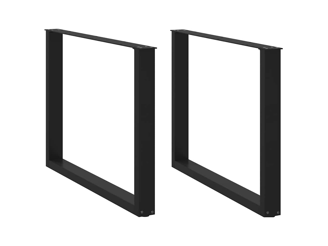 Vidaxl Pés Para Mesa De Jantar Em Formato De U, 2 Peças, Preto, 100x(72-73) Cm, Aço
