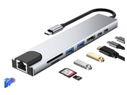 Lurelia Hub Usb-c 8 Em 1, Hdmi, Rj45