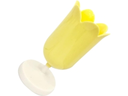 Porta-escovas e organizador de escovas Nuobesty, em plástico amarelo com estampa de folha, ideal para...