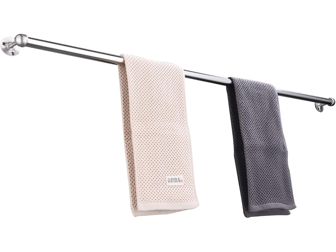Barra De Toalha Redonda Em Aço Inoxidável, Suporte Para Toalha, Barra Única, Suporte De Parede Para Banheiro Ou Cozinha