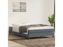 Vidaxl Cama Com Molas Sem Colchão 160x220 Cm Veludo Cinzento-escuro