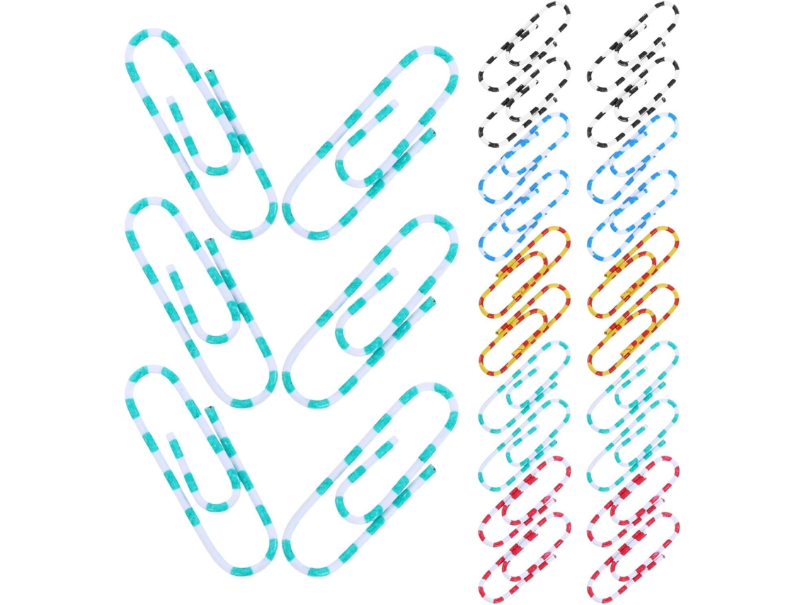 100 Clips de Papel Metálicos com Design de Zebra, Multifuncionais em Aço, Tamanho Médio para Estudos e Tarefas Diárias, Cor