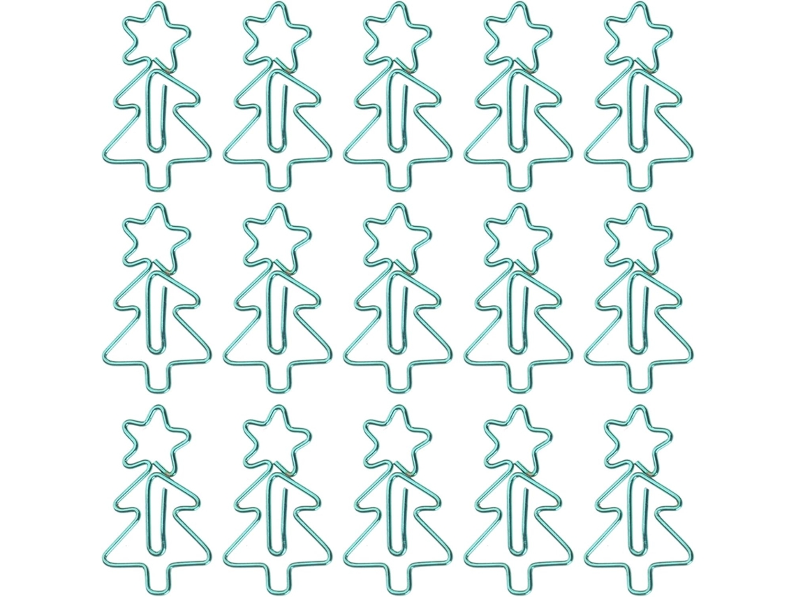 15 Prendedores De Árvore Natal Feitos Arame Aço Liso, Prendedores De Papel Em Formato Árvore Natal Para Estudantes
