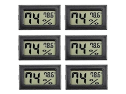 Kit Com 6 Mini Higrômetros Para Ambientes Internos - Medidor De Umidade, Termômetros Digitais E Higrômetros Com () Para Gr