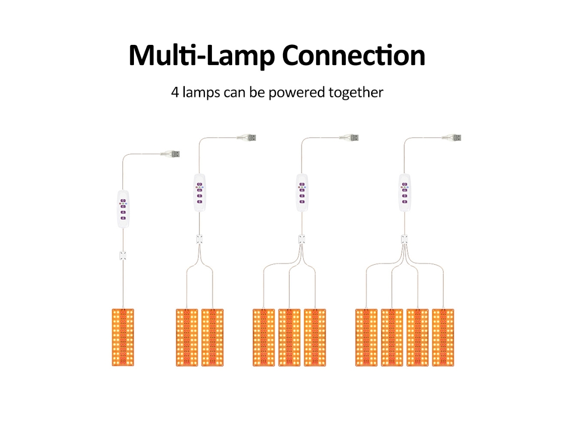 Luz de Crescimento LED para Plantas 72 Leds Espectro Completo com Timer e 5 Níveis de Brilho com MARCA