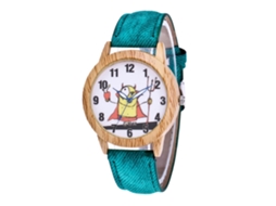 Relógio Casual de Quartzo com Pulseiro de Denim para Homem e Mulher (verde)