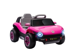 Carro Elétrico para Crianças +3 Anos Volkswagen E buggy 12v com Controle Remoto, Rodas 2.4 G com Suspensão Rosa Ge