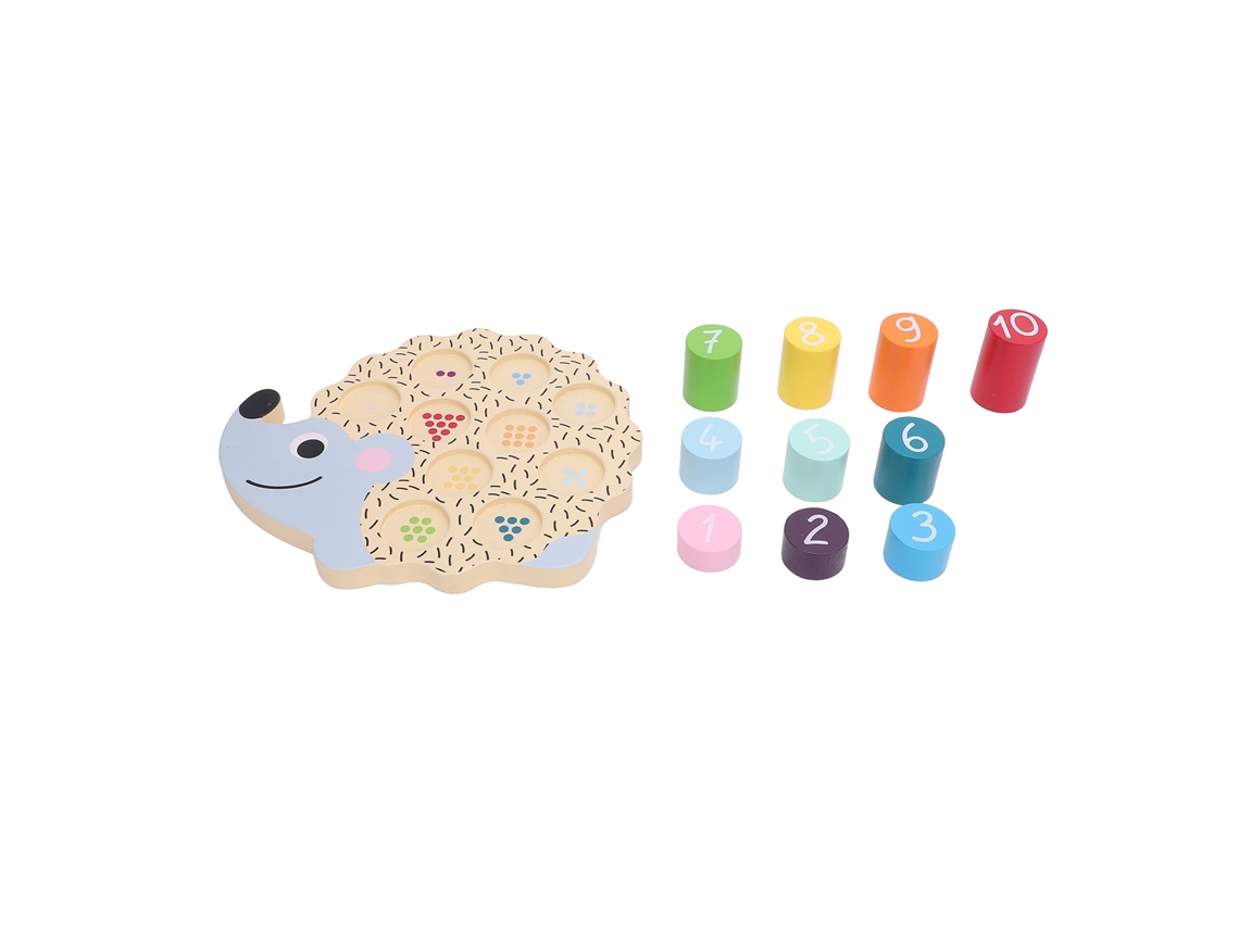 Ats puzzle de Madeira para Crianças Erizo Jogo de Números Formas e Cores Brinquedo Educatsivo Aprendizagem Precoce Coordenação Olho mão