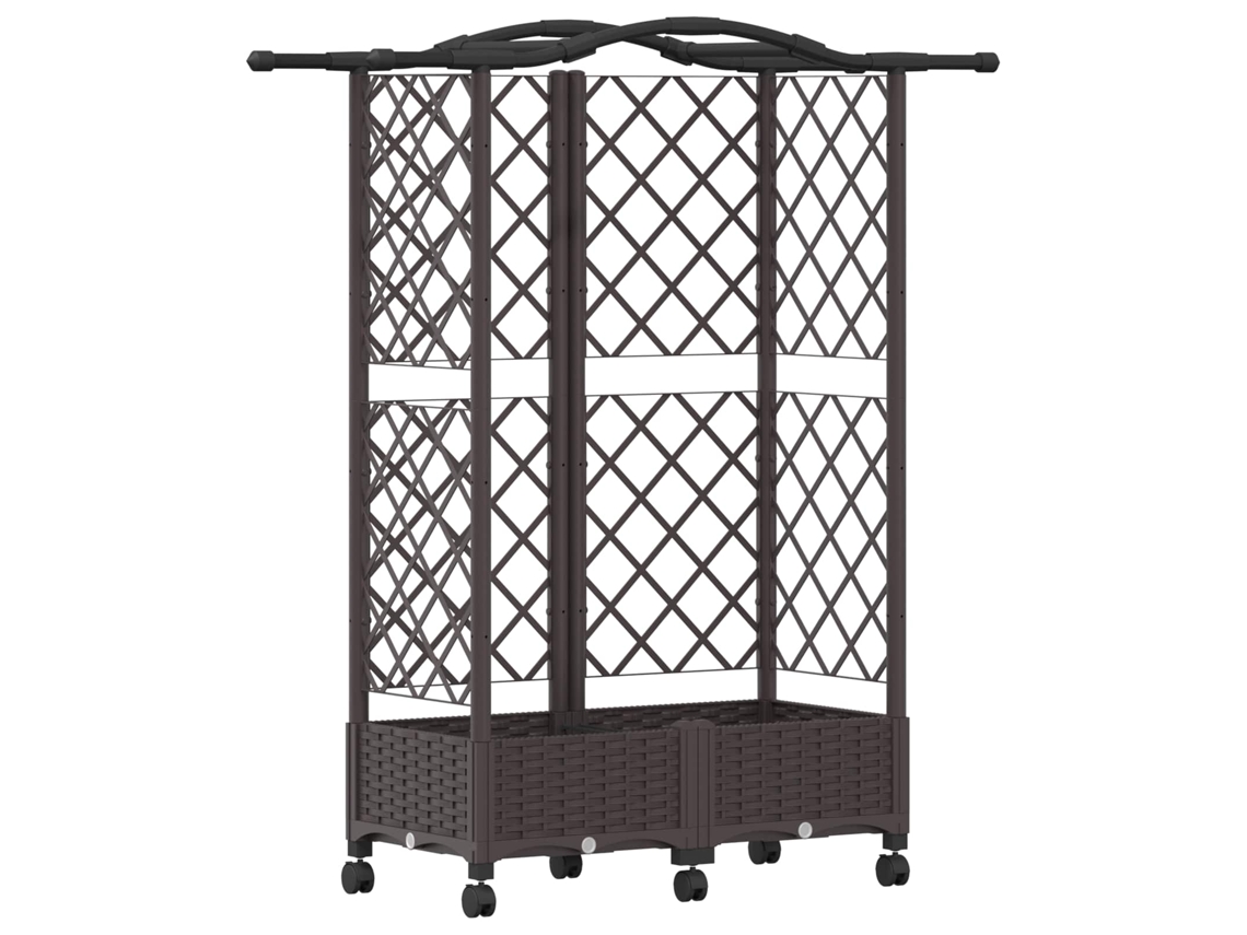Conjunto 1 Canteiro De Jardim Elevado Vidaxl Castanho Polipropileno (124 X 40 X 129 Cm)