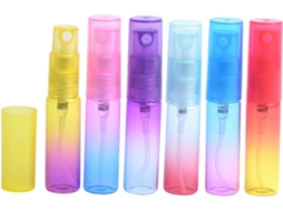 Conjunto De 6 Frascos De Vidro Com Spray Em Degradê Arco-íris Para Cosméticos, Perfumes Portáteis Para Viagem E Outros Itens.