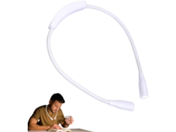 Luminária De Leitura Led Para Usar No Pescoço, Com Braços Flexíveis E