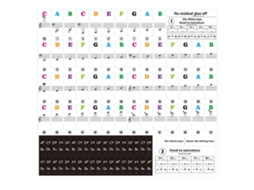 1 Folha De Adesivos Conveniente Para Teclado De Piano De 37/49/54/61/88 Teclas