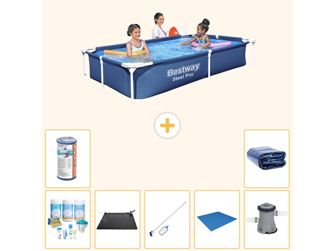 Bestway Piscina Bestway Steel Pro Retangular - 221x150x43 Cm - 8-peças S22217