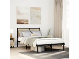 Vidaxl Estrutura De Cama Sem Colchão 120x200 Cm Metal Carvalho Sonoma