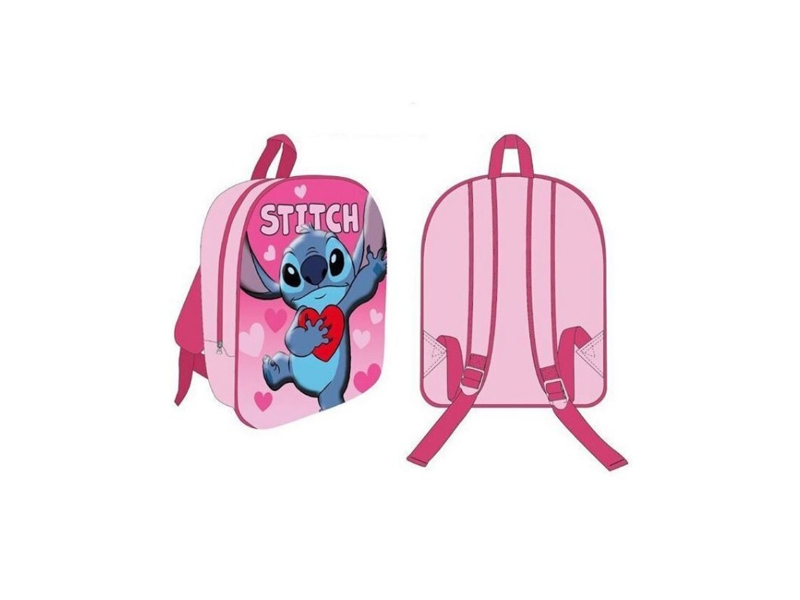 DISNEY MOCHILA PRÉ-ESCOLAR 3D LILO & STITCH ROSA 30 CM