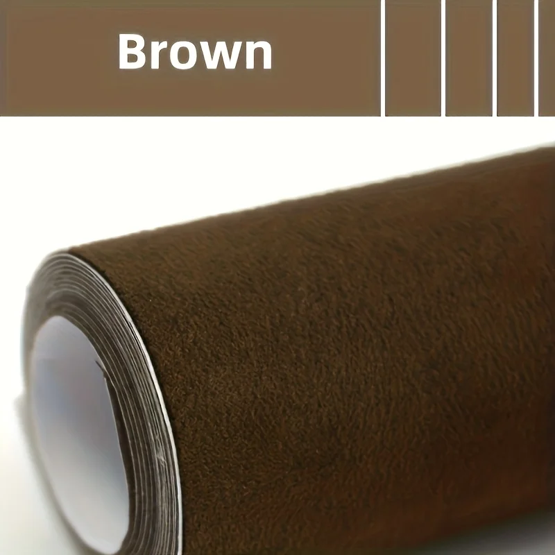 (castanho, 43x400cm) Tecido De Camurça Autocolante, Material Macio, Para Artesanato E Decoração, Pode Ser Cortado