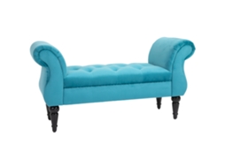 Banco Vintage Azul de Madeira com Assento Estofado BTFORUS (117x40x58cm)