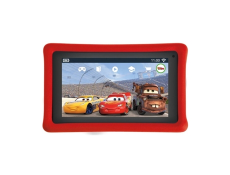 Tablet infantil Pebble Gear Cars de 7 polegadas com jogos educativos, vermelho, Pegacasa