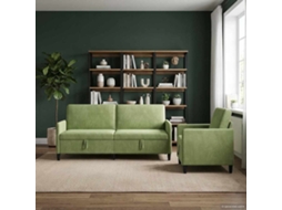 Vidaxl Conjunto De Sofá Com Armazenamento 2 Unid. Verde Claro