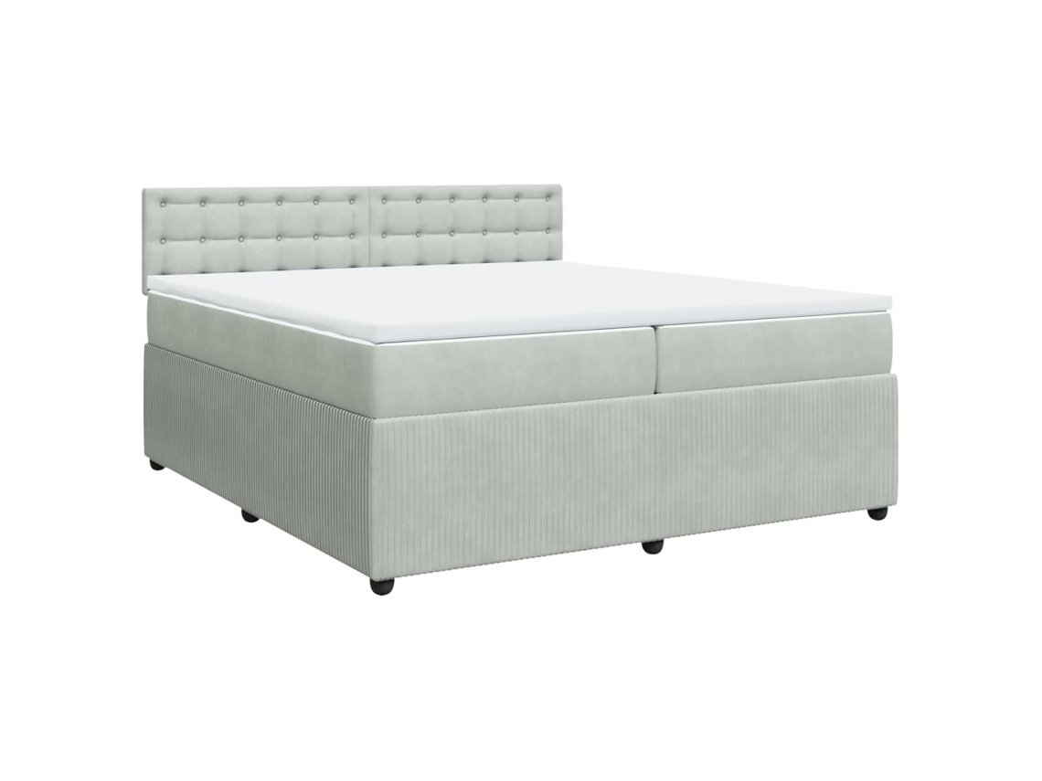 Box Spring Bed, Box Spring Beds Vidaxl Cinzeto Veludo (200 X 200 Cm)