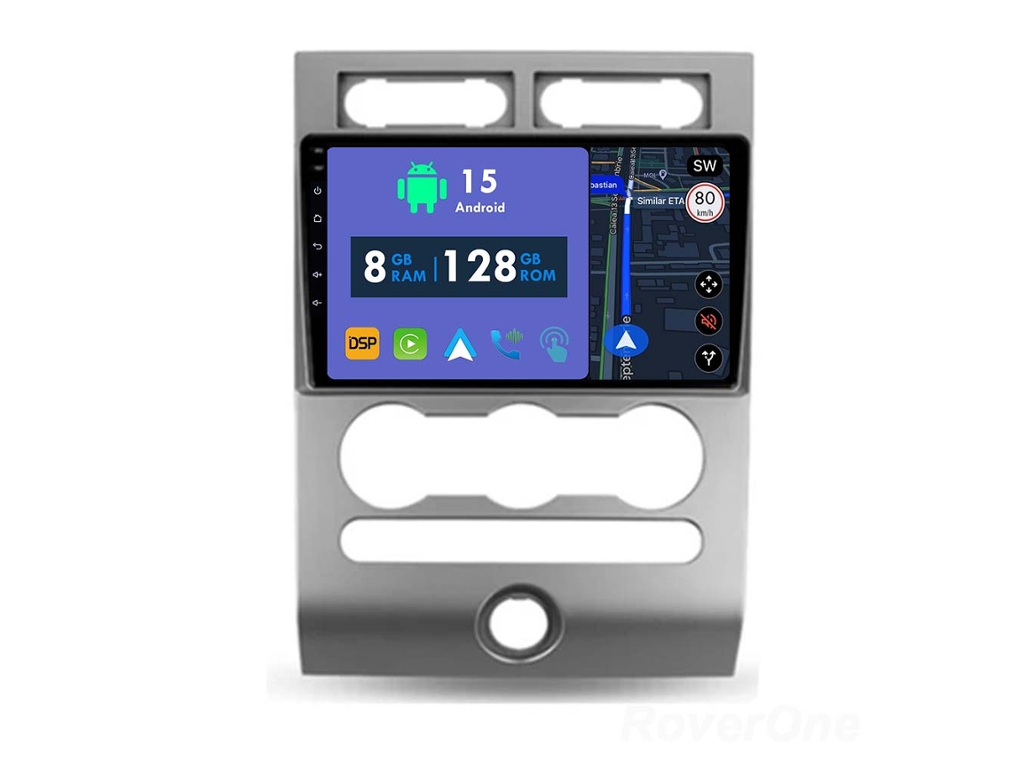 Auto Rádio Carro Bluetooth Autoradio 8GB RAM 128G ROM CarPlay Navegação GPS Ecrã Táctil RoverOne para Ford Expedition 3 2006-2017  