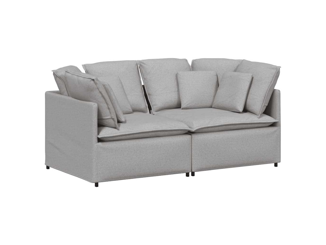 Sofá Modular com Almofadas Tecido Cinzento Nublado MAISON EXCLUSIVE