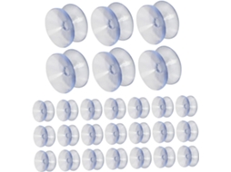 Ventosas De Silicone E Almofadas Borracha Transparentes Healvian, 50 Peças, Dupla Face, 20mm, Para Organização E Fixação