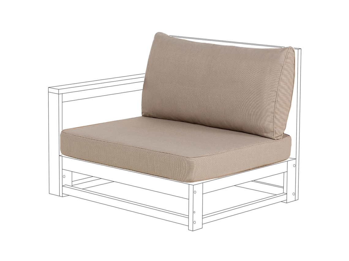 Conjunto De Capas Para Almofadas De Exterior Beliani Timor De Poliéster Taupe 84x75x12