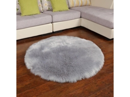 Almofada redonda e macia para cabelo, ideal para quarto, sala de estar e quarto infantil, 60x60 cm, cinza.