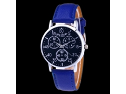 Reloj De Pulsera Mujer De Aleación Dial Redondo Analógico De Cuarzo Azul Real